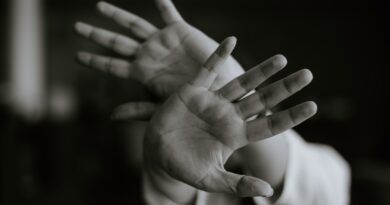 person stretching their hands