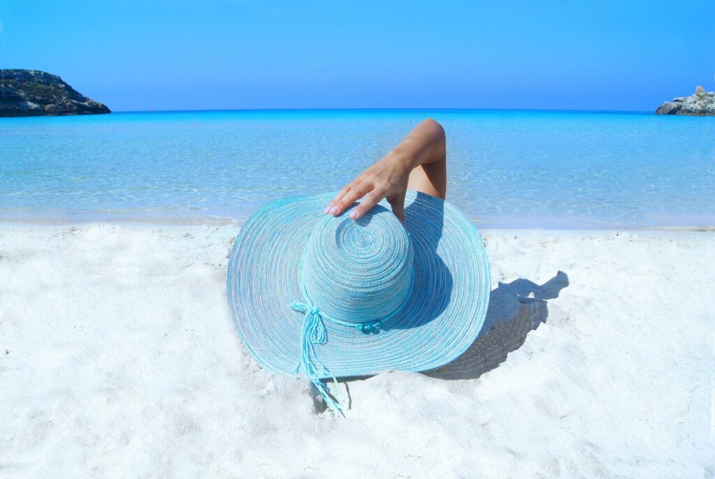 blue sun hat