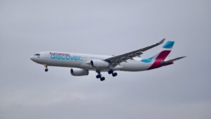 a large airplane flying in the sky