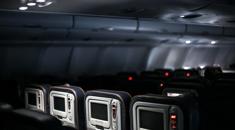 black and gray airplane seats