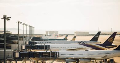 four planes at the airport