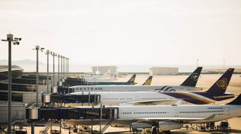 four planes at the airport
