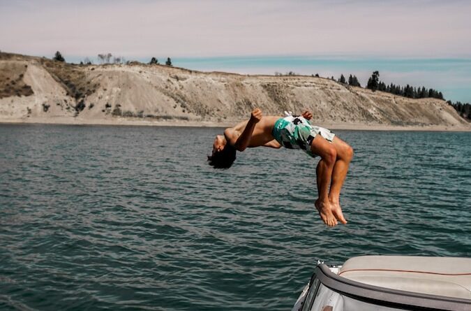 man back flip on boat